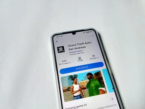 Central Java Indonesia August 14, 2025: Grand Theft Auto: San Andreas game  库存照片