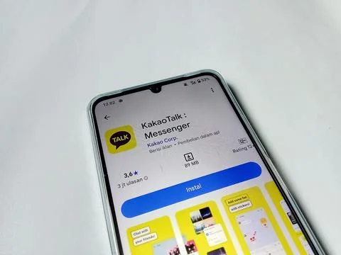 Central Java Indonesia August 14, 2025: KakaoTalk social media app on google pla Photos