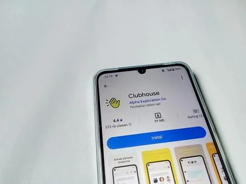 Central Java Indonesia August 14, 2025:  Clubhouse app on google play. Фото
