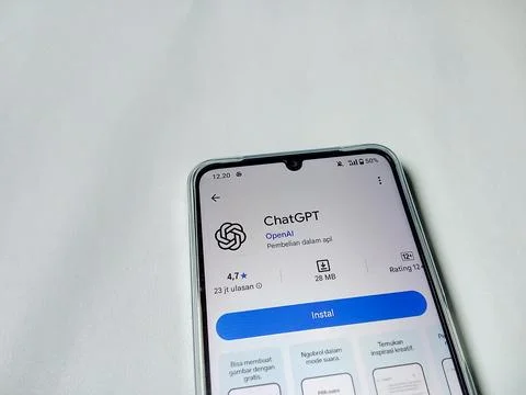 Central Java Indonesia August 14, 2025: Chatgpt app on google play. Stock-Fotos