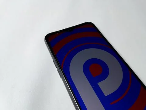 Central Java Indonesia August 14, 2025: smartphone display, android pie. Stock Photos