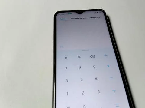 Central Java Indonesia August 14, 2025: calculator application on smartphone. Фото