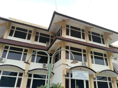 Central Java, Indonesia, August 18, 2026: Facade of the Faculty of Economics bui 写真素材
