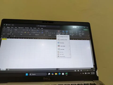 Central Java, Indonesia, August 4, 2026: Microsoft Excel software displayed 写真素材