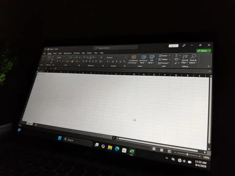 Central Java, Indonesia, August 4, 2026: Microsoft Excel software displayed 写真素材
