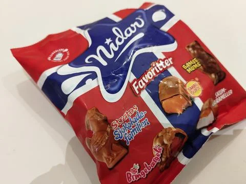Central Java Indonesia August 6 2026: Detail of Nidar chocolate retail packaging Stock Photos