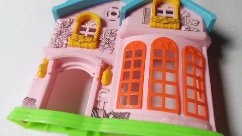 Central Java, Indonesia December 2 2024: toy house made of plastic  Stock Footage 294377809