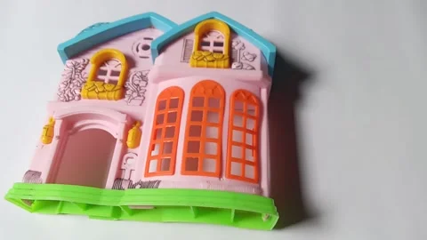 Central Java, Indonesia December 2 2024: toy house made of plastic  Video stock 294378192