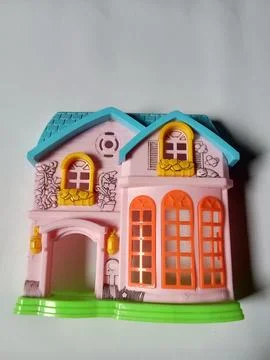 Central Java, Indonesia December 2 2024: toy house made of plastic Stockfoto's