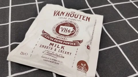Central Java Indonesia February 14, 2026: Van Houten VH6, Instant cocoa drink  Stock Footage 329466434