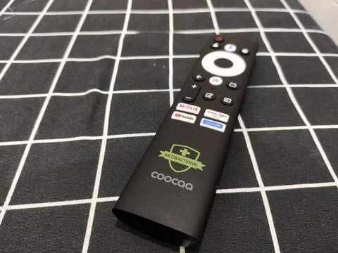 Central Java Indonesia February 14, 2026: Coocaa TV Remote. Foto stock