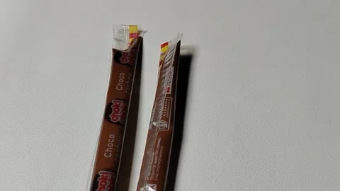 Central Java Indonesia February 15, 2026: Choki Choki chocolate snacks. Stock Footage 329203702