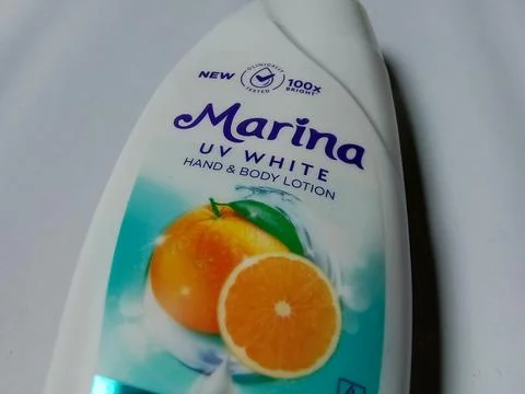 Central Java Indonesia February 15, 2025: marina hand &amp; body lotion. Фото