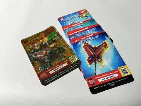 Central Java Indonesia February 15, 2026: Monsta Galaxy Card BoBoiBoy, Trading C Stock-Fotos