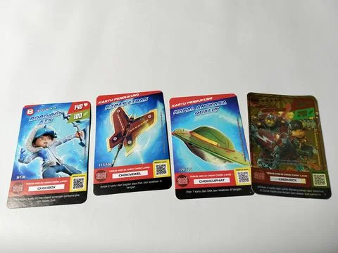 Central Java Indonesia February 15, 2026: Monsta Galaxy Card BoBoiBoy, Trading C Stock-Fotos