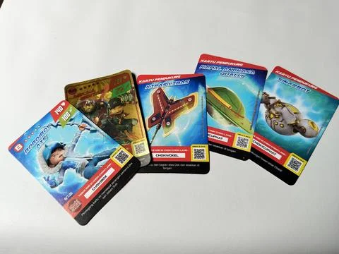 Central Java Indonesia February 15, 2026: Monsta Galaxy Card BoBoiBoy, Trading C Фото
