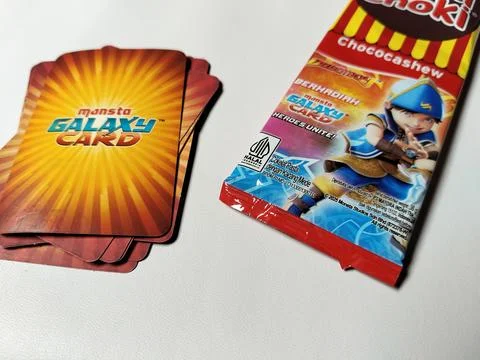 Central Java Indonesia February 15, 2026: Choki Choki monsta Galaxy Card Фото