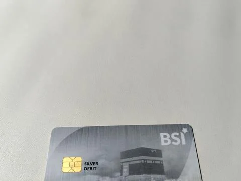 Central Java Indonesia February 15, 2026: Bank Syariah Indonesia ATM card  写真素材