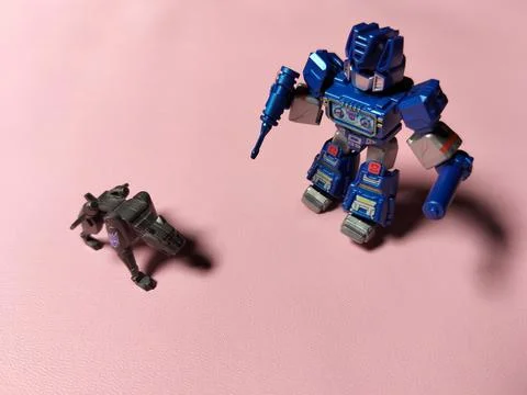 Central Java Indonesia February 15, 2026: Transformers Soundwave blokees toys. Foto stock
