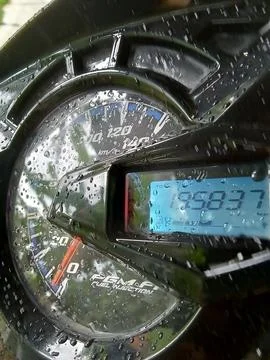 Central Java Indonesia February 28, 2025: motorcycle speedometer. Фото