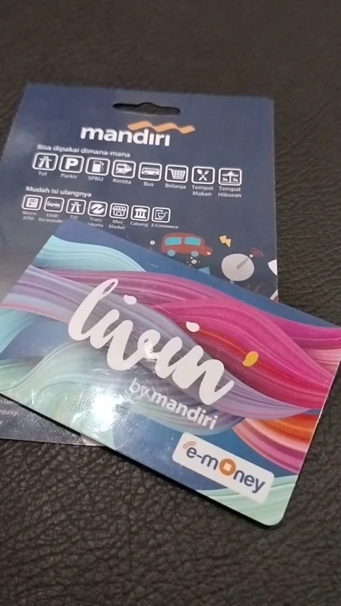 Central Java Indonesia February 3, 2026: The Livin' by Mandiri card Stock Footage 328616539