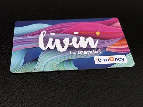Central Java Indonesia February 3, 2026: The Livin' by Mandiri card Stock-Fotos