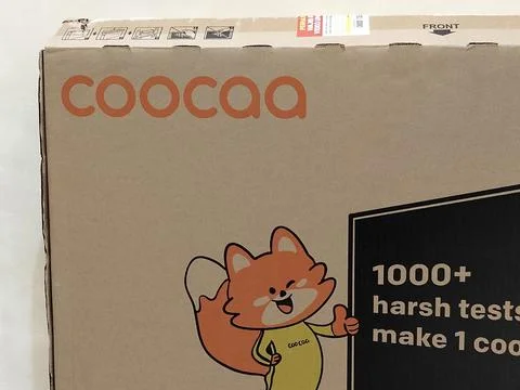 Central Java, Indonesia, February 9, 2026: Coocaa brand TV packaging box, new. Stock-Fotos