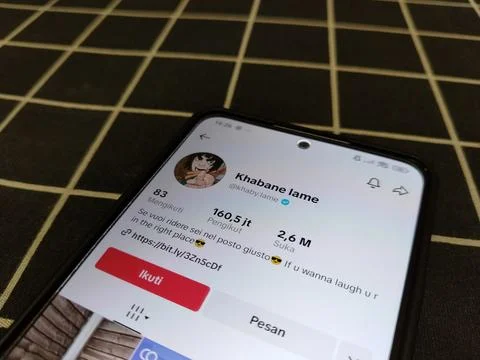 Central Java Indonesia January 14 2026: View of the tik tok account, Khabane Lam Photos
