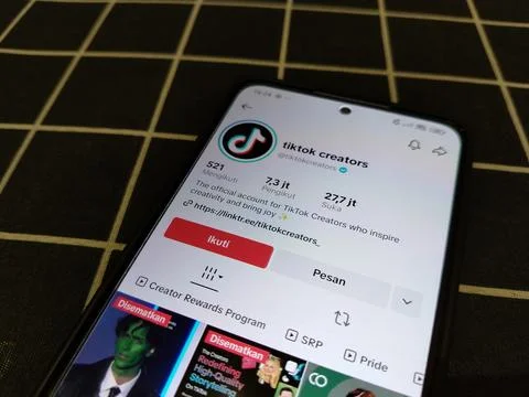 Central Java, Indonesia, January 14, 2026: View of the official TikTok account. Stock Photos