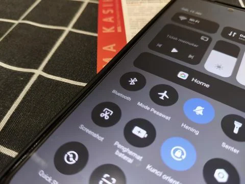 Central Java Indonesia January 14, 2026: Control center display on android. 스톡 사진