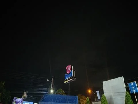 Central Java Indonesia January 15, 2026: A sign on the roadside, Me Gacoan is a  Фото