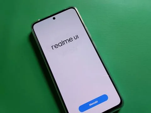 Central Java, Indonesia, January 2, 2026: setup new phone display, realme ui. Photos