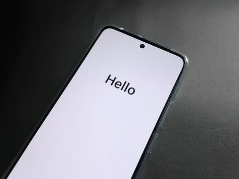 Central Java Indonesia January 2, 2026: First appearance of smartphone screen Foto stock