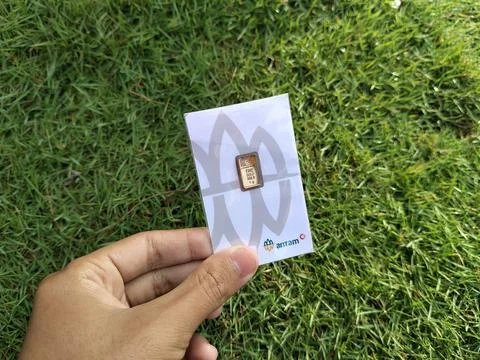 Central Java, Indonesia, January 30, 2026: Illustration of gold bullion. Stock Photos