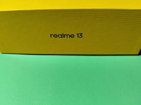 Central Java Indonesia January 30, 2026: New smartphone packaging box, realme 13 Stock Photos