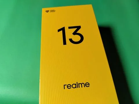 Central Java Indonesia January 30, 2026: New smartphone packaging box, realme 13 Stock Photos