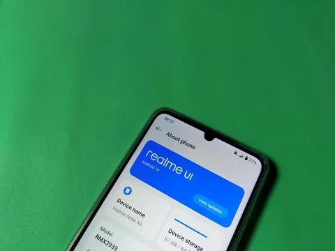 Central Java Indonesia January 30, 2026: About mobile phones, realme UI. Фото