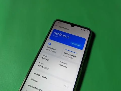 Central Java Indonesia January 30, 2026: About mobile phones, realme UI. Photos