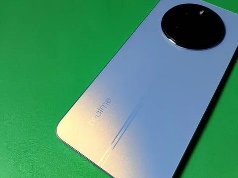 Central Java Indonesia January 30, 2026: Realme smartphone written  Фото