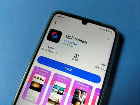 Central Java, Indonesia, January 31, 2026: UpScrolled social media. Фото