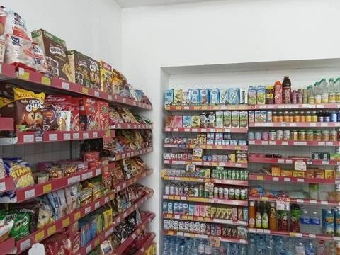 Central Java, Indonesia, July 16, 2025: Food and drinks for sale displayed. Foto stock