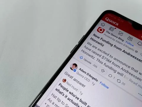 Central Java, Indonesia, July 21, 2025: Adam D'Angelo CEO of Quora, a social med 写真素材