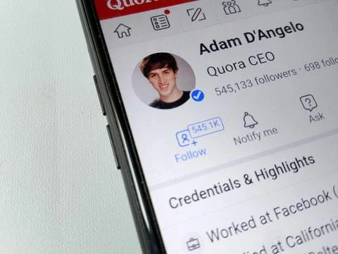 Central Java, Indonesia, July 21, 2025: Adam D'Angelo CEO of Quora 写真素材