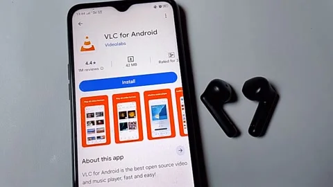 Central Java Indonesia July 23, 2025: vlc application for android, on play store Stock Footage 313801334