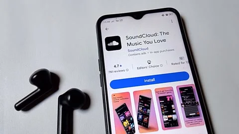 Central Java Indonesia July 23, 2025: SoundCloud app on play store. Stock Footage 313801337