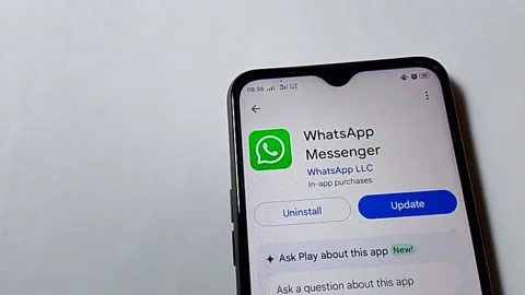 Central Java Indonesia July 23, 2025: WhatsApp application on Playstore Stock Footage 313801374