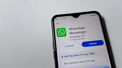 Central Java Indonesia July 23, 2025: WhatsApp application on Playstore Stock Footage 313801413