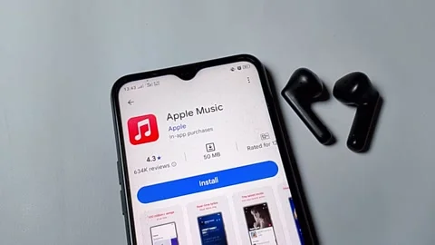 Central Java Indonesia July 23, 2025: Apple music app on play store. Stock Footage 313801542