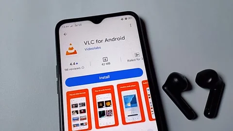 Central Java Indonesia July 23, 2025: vlc application for android, on play store Stock Footage 313801553