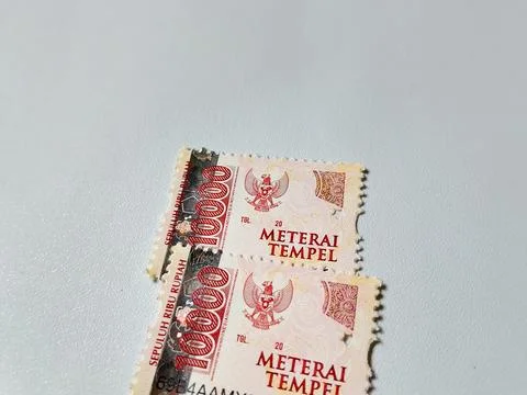 Central Java Indonesia July 23, 2025: 10,000 Indonesian stamp Stock Photos